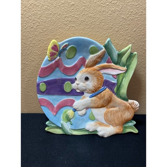 Fitz & Floyd Painting Easter Eggs Porcelain Decorative Plate - Picture 4 of 6